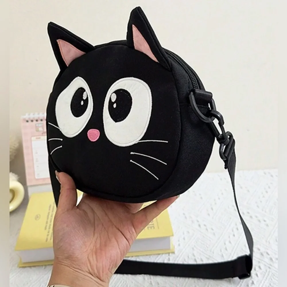 Cat Crossbody belt Bag black kitten purse mini phone teen’s girl’s kid’s school